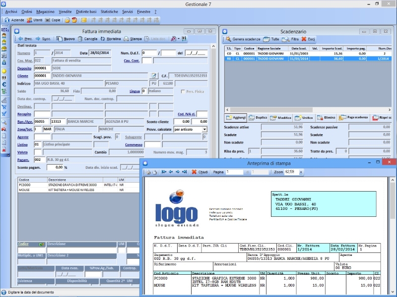 Gestionale 7 screen shot